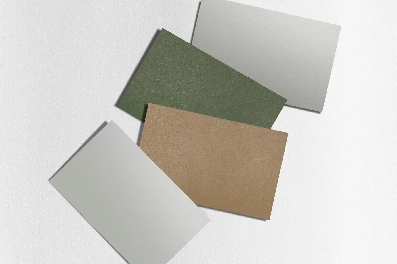 Blanko-Visitenkarten, Nachhaltigkeit, Ökoindustrie, mehrfarbig